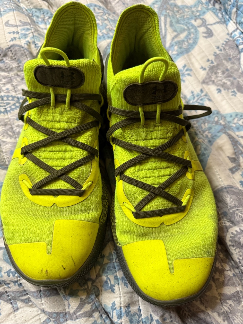 Under Armour Neon Yellow Athletic Shoes with Black Accents